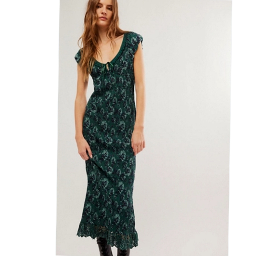 Free People Green Midi Dress